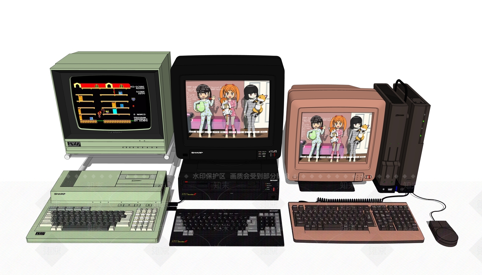 现代台式电脑SU模型下载【ID:1115144040】