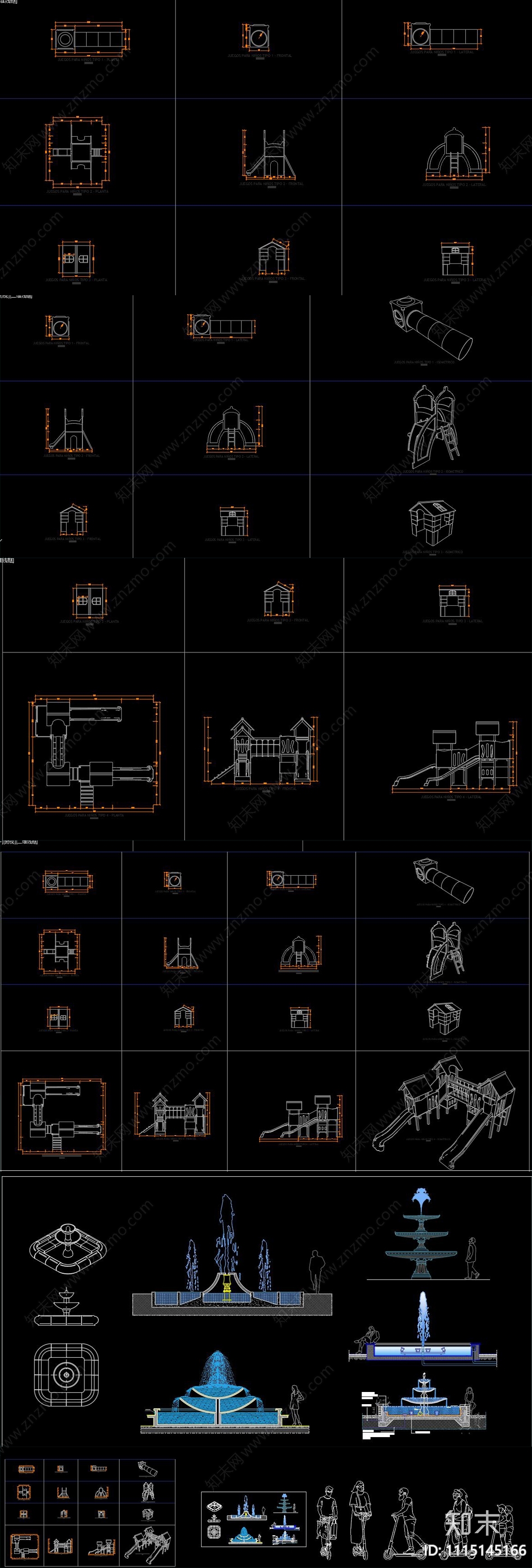 滑梯CAD施工图下载【ID:1115145166】
