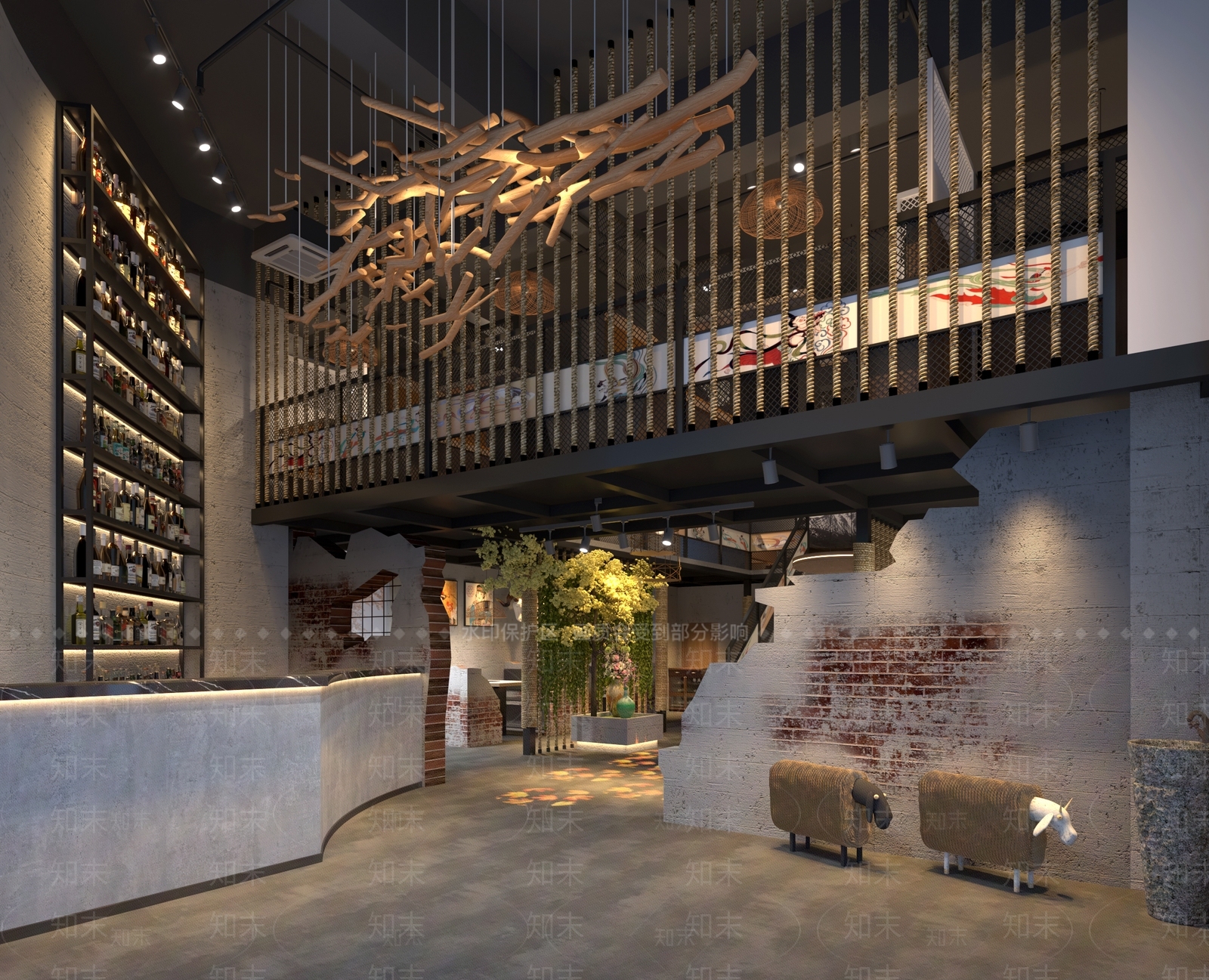 工业风火锅店3D模型下载【ID:1115151197】