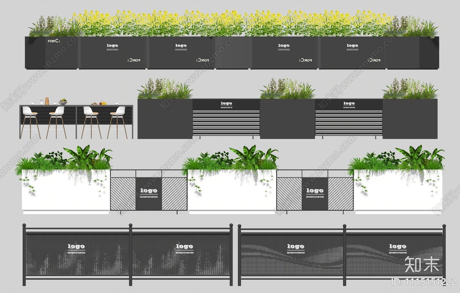 现代金属花箱SU模型下载【ID:1115151222】