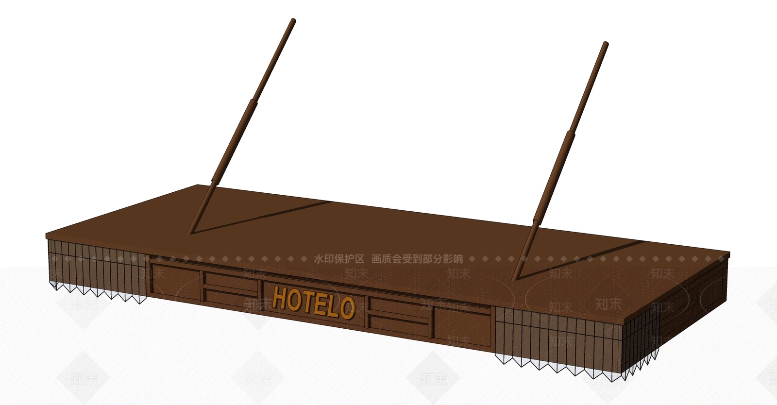 现代酒店雨棚SU模型下载【ID:1115153153】