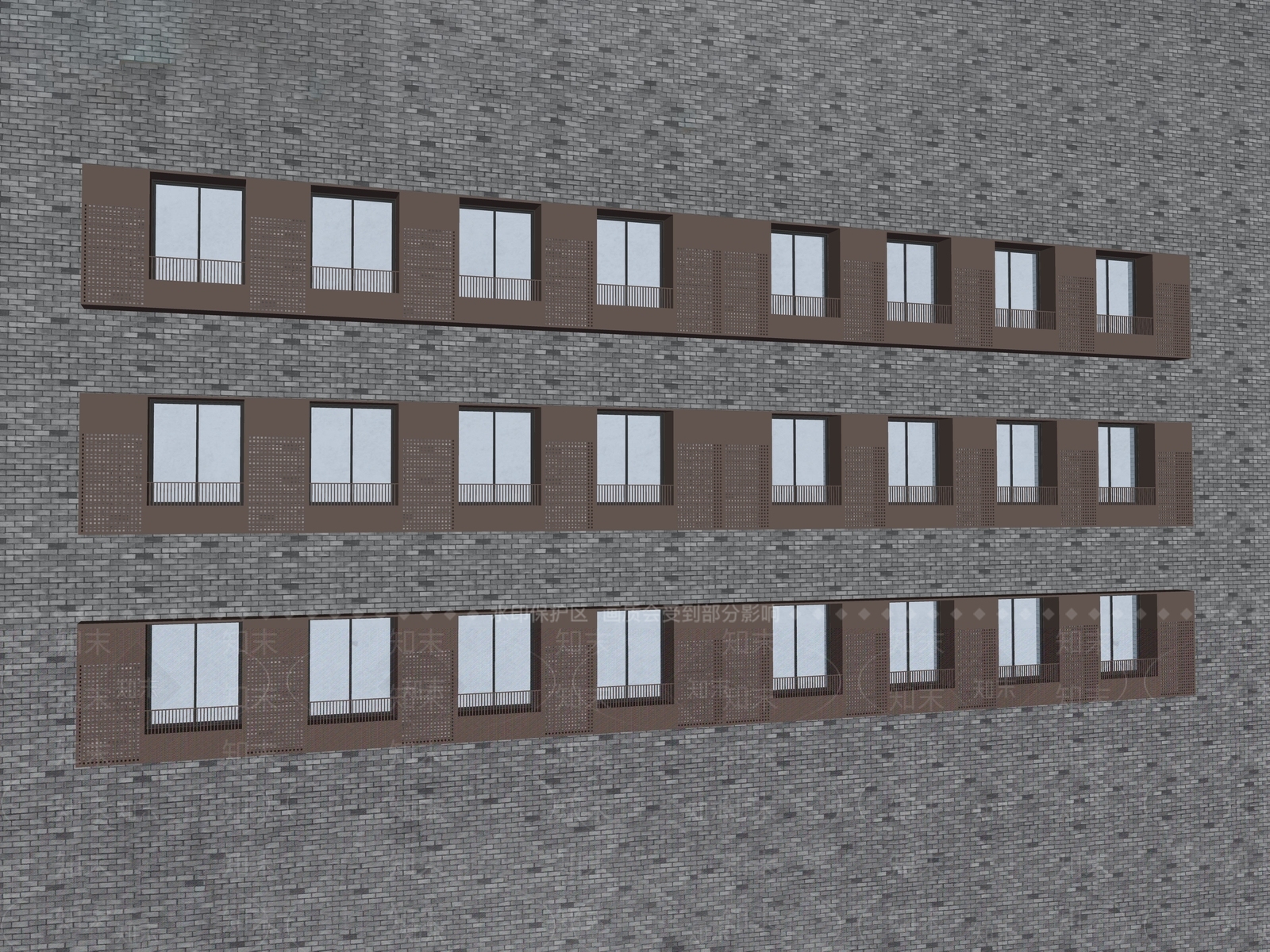 现代金属造型窗SU模型下载【ID:1115157432】