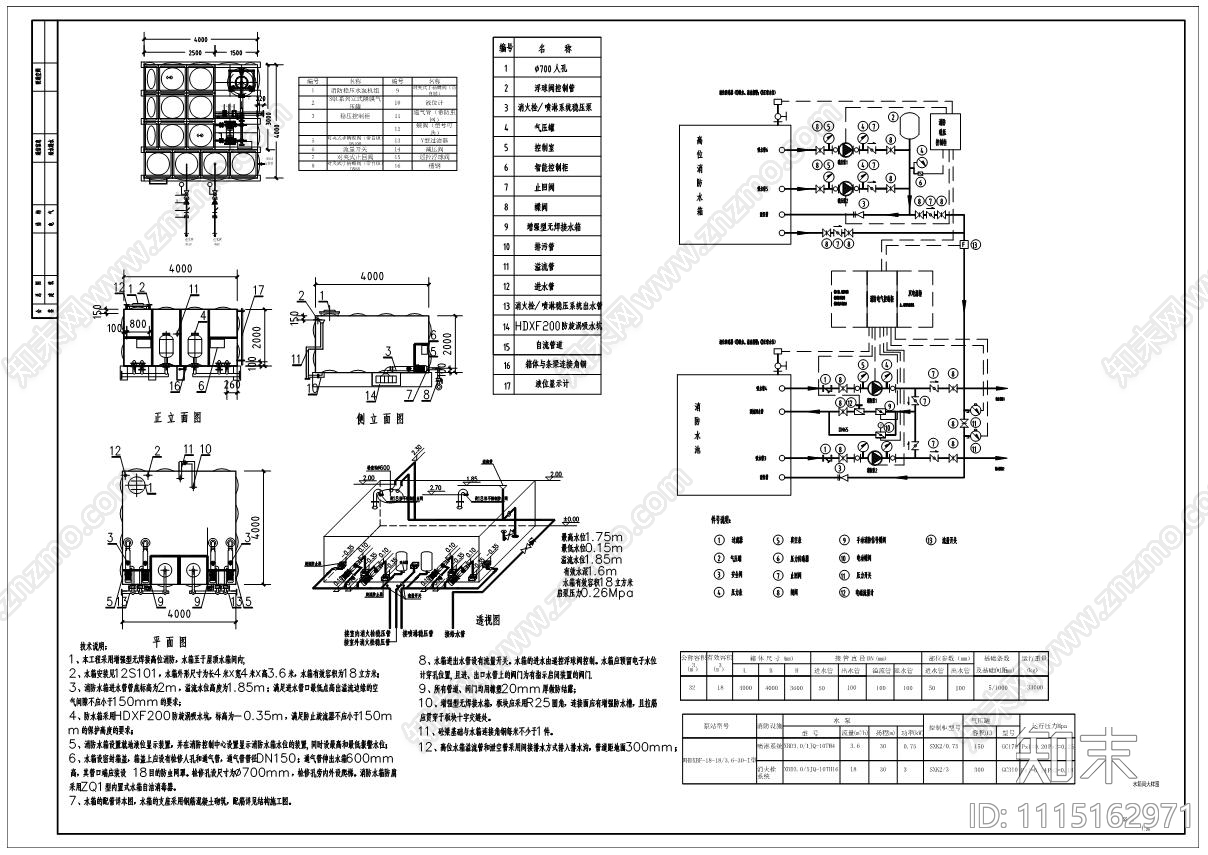 丙类厂房给排水施工图cad施工图下载【ID:1115162971】