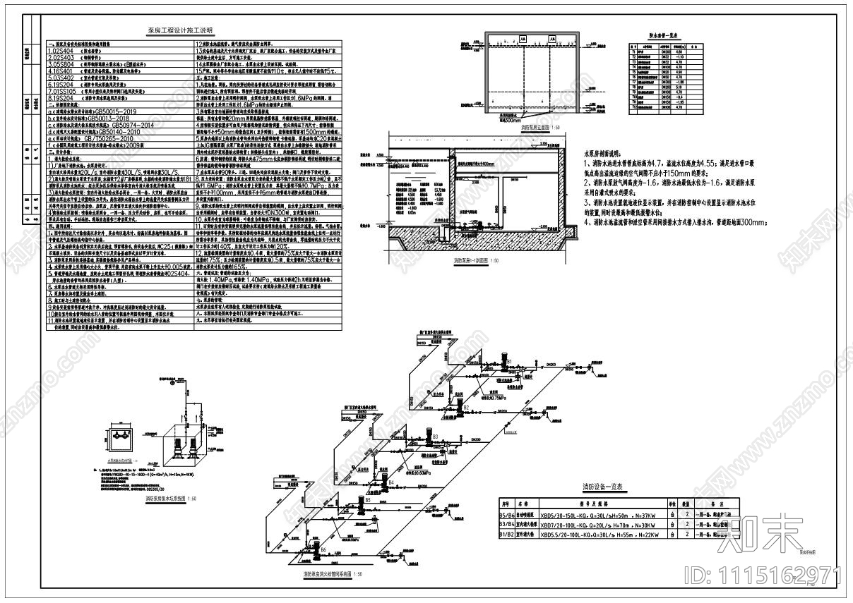 丙类厂房给排水施工图cad施工图下载【ID:1115162971】