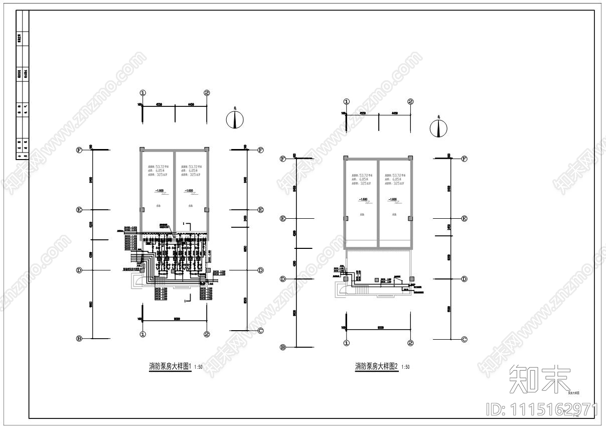 丙类厂房给排水施工图cad施工图下载【ID:1115162971】