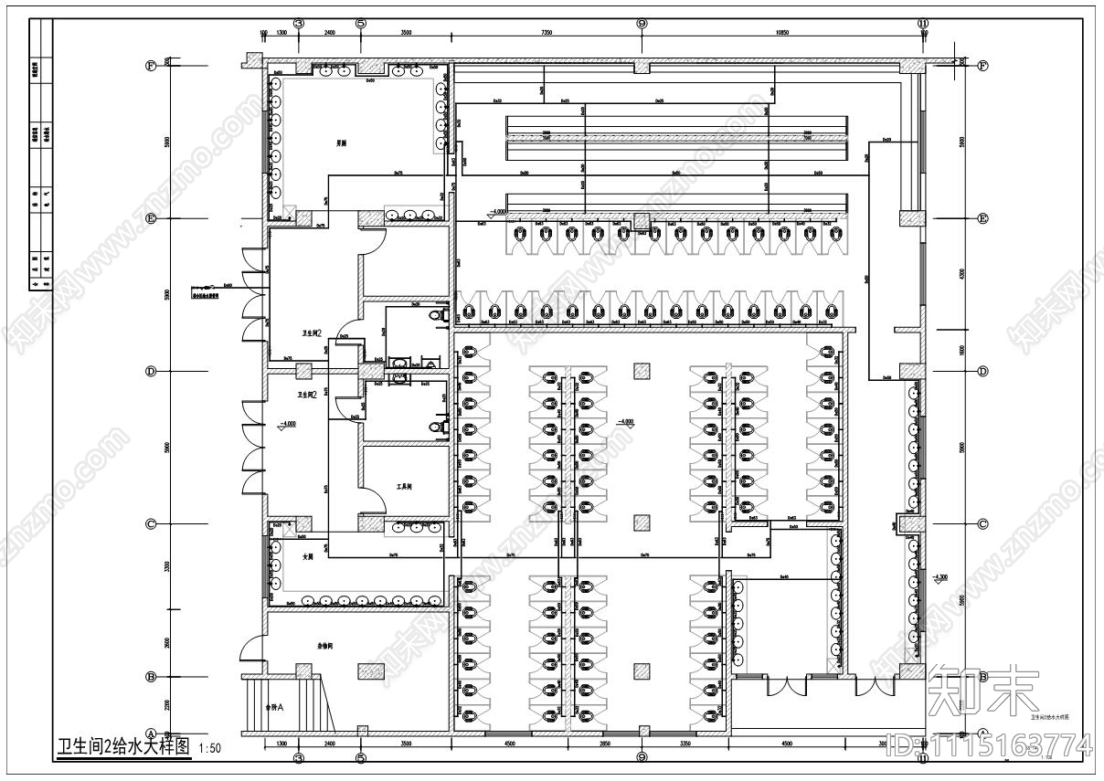 学校综合楼给排水施工图cad施工图下载【ID:1115163774】