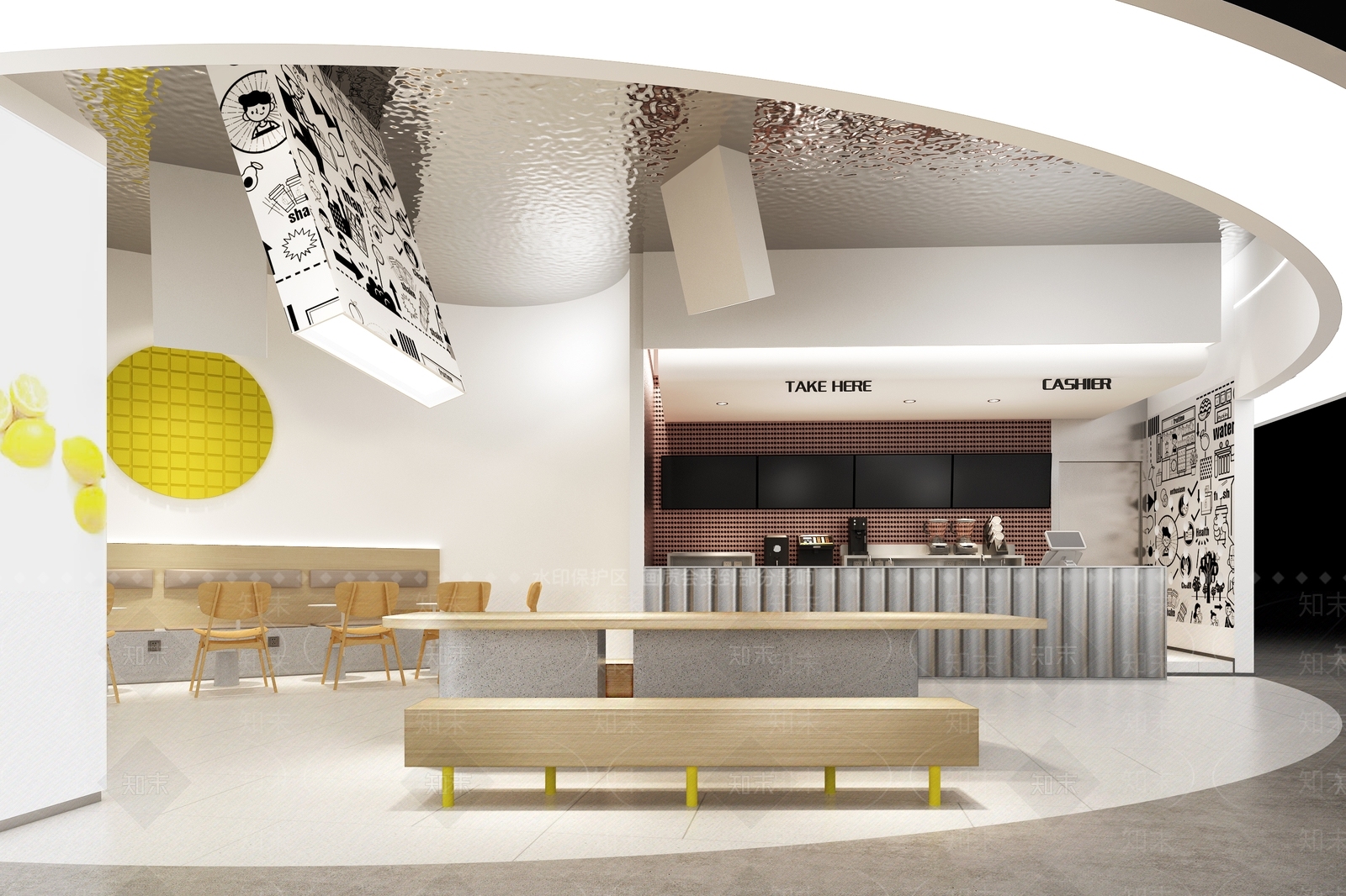 【3D悬赏模型】HOOOLD空间设计现代风格奶茶店3D模型下载【ID:1116462234】