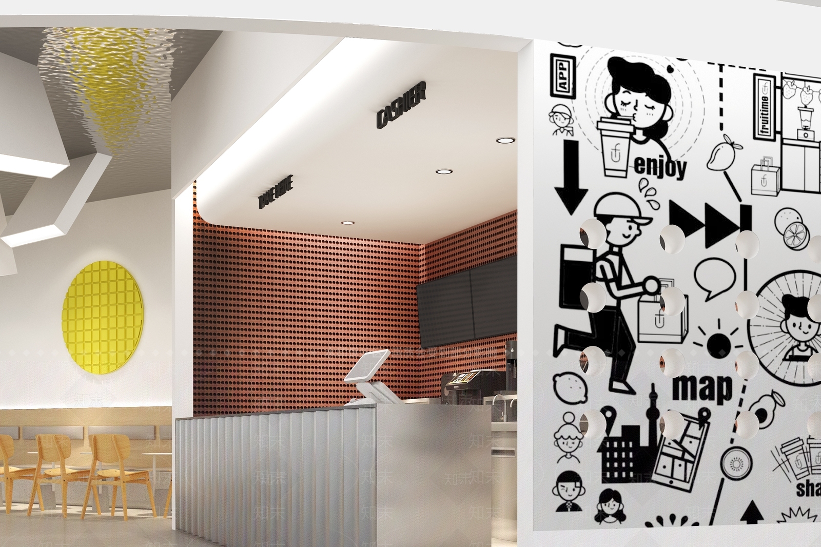 【3D悬赏模型】HOOOLD空间设计现代风格奶茶店3D模型下载【ID:1116462234】