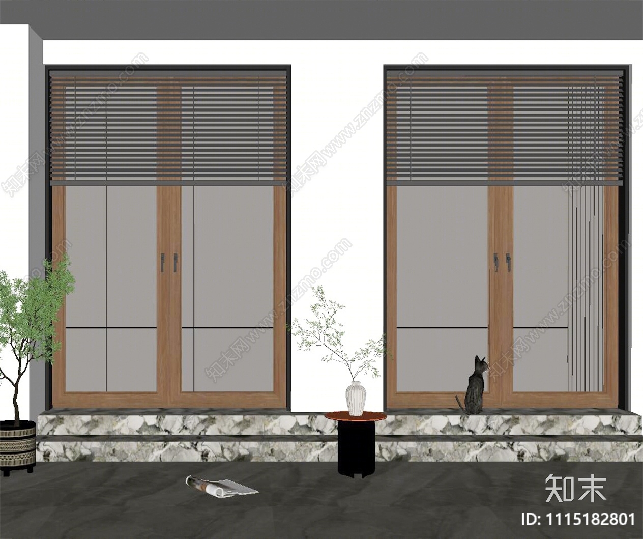 现代百叶窗SU模型下载【ID:1115182801】