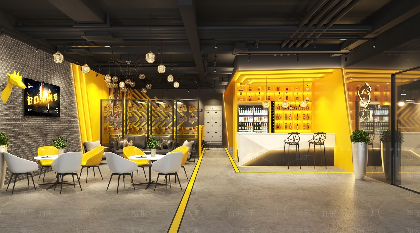 现代拳击馆前厅3D模型下载【ID:1115186731】