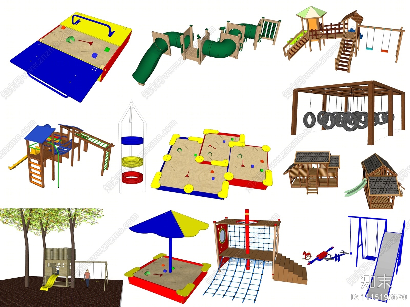 现代游乐设施SU模型下载【ID:1115196670】