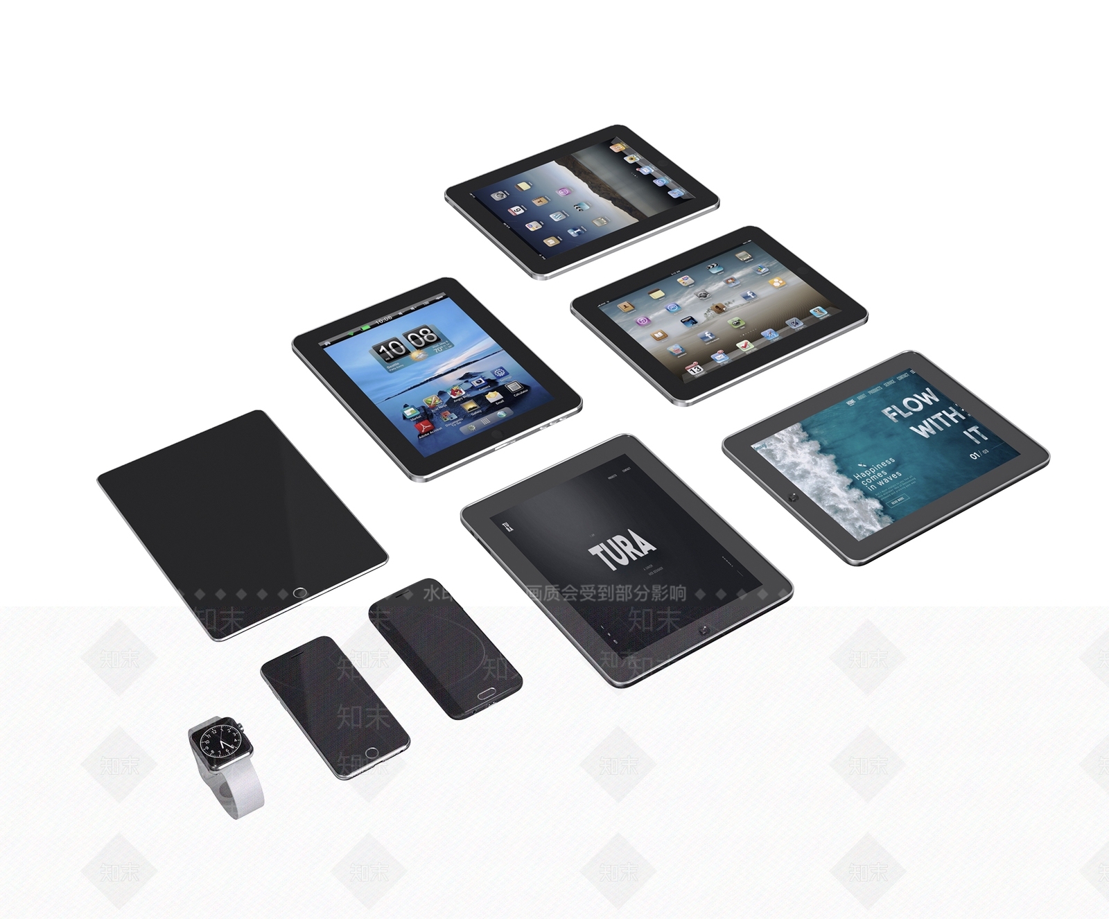 苹果平板电脑3D模型下载【ID:1115189975】