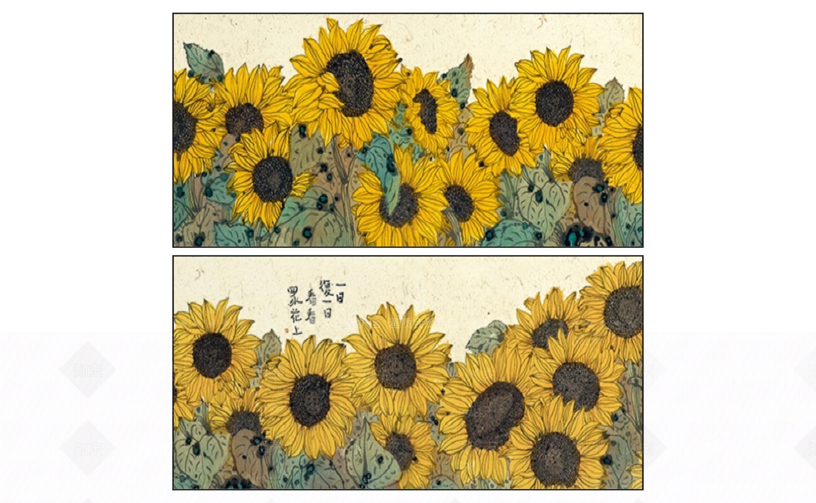 现代菊花装饰挂画SU模型下载【ID:1115193062】