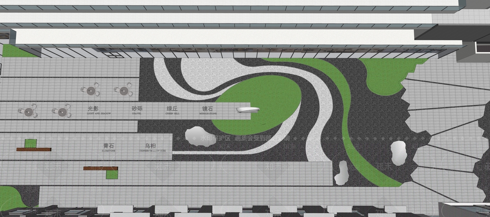 新中式办公中庭景观SU模型下载【ID:1115208785】