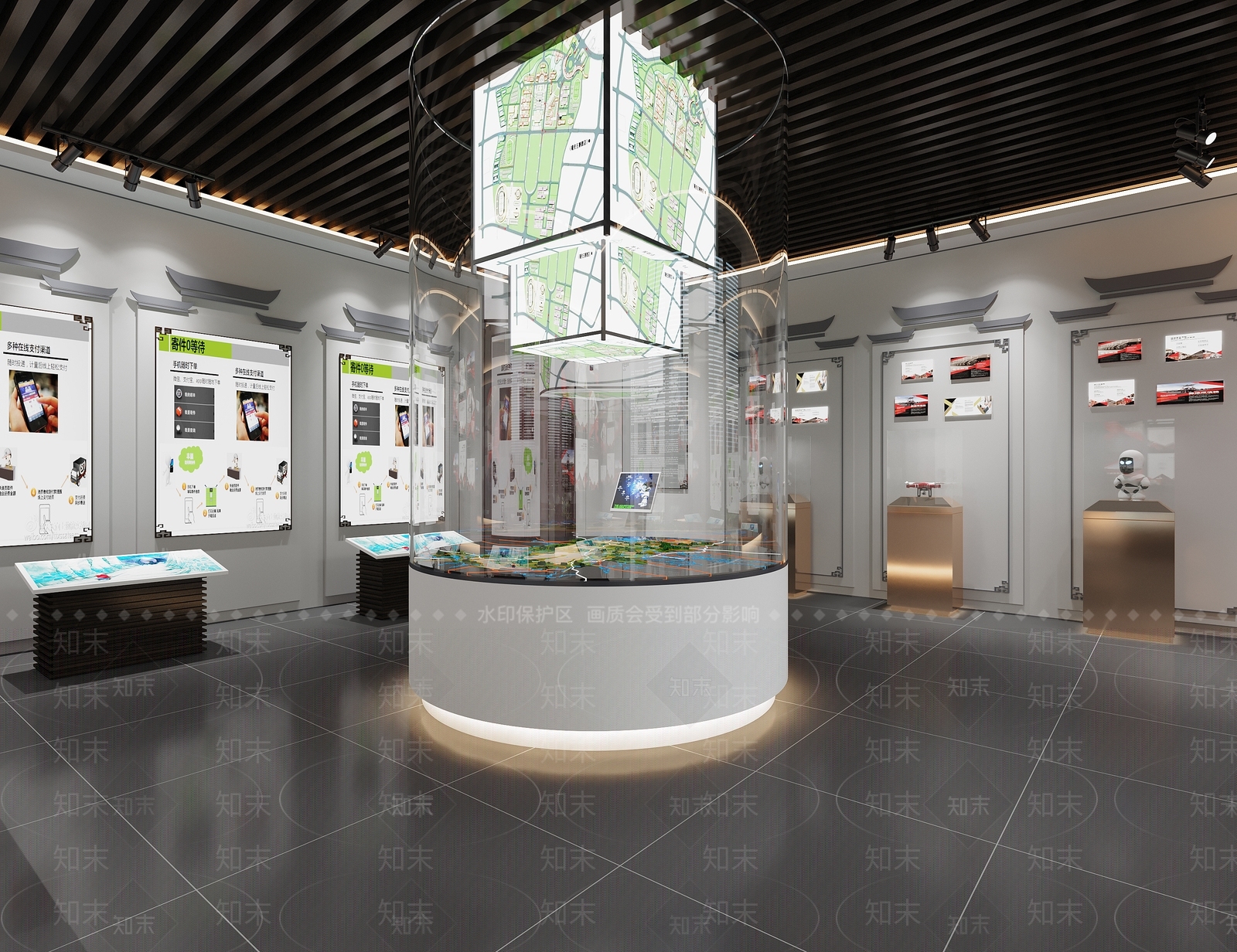 新中式物流企业文化展厅3D模型下载【ID:1115222147】_知末3d模型网