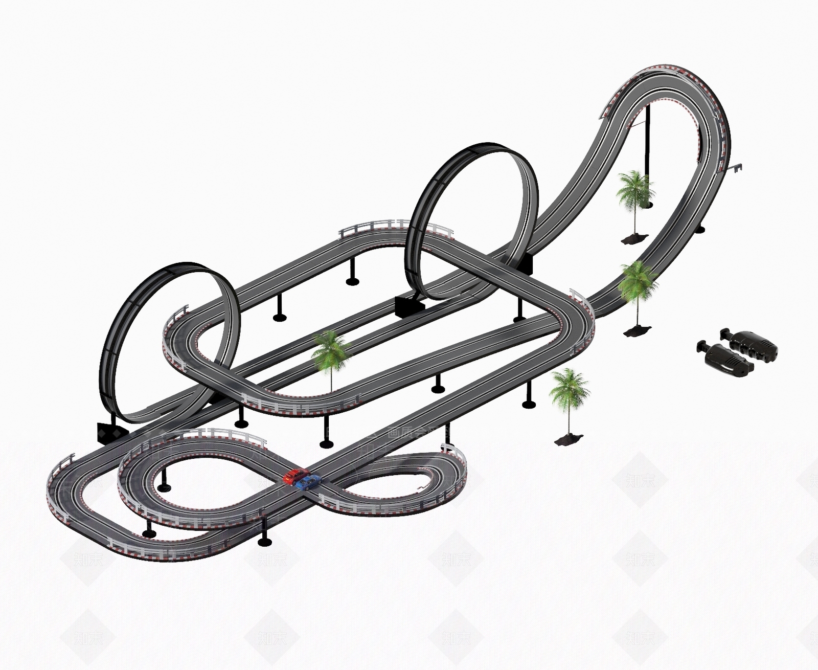现代玩具赛车轨道SU模型下载【ID:1115228796】