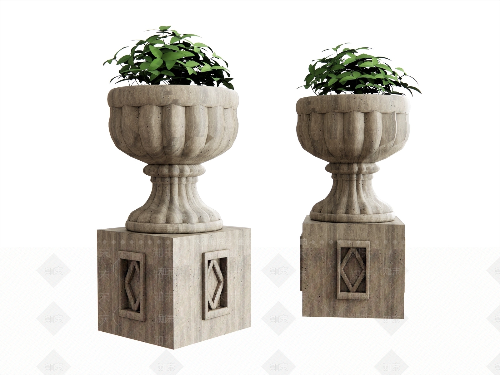 欧式花盆SU模型下载【ID:1115228972】