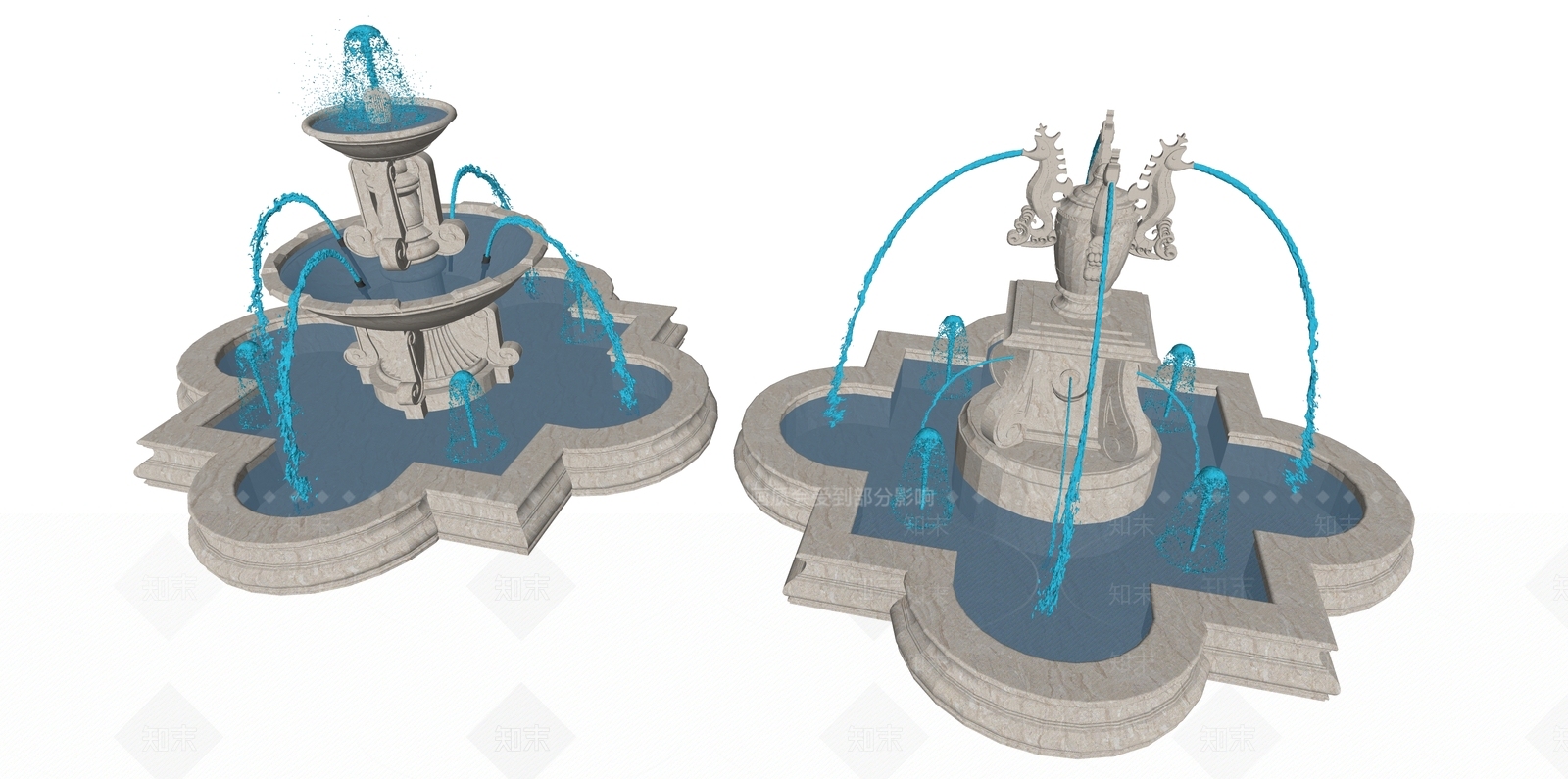 欧式喷泉SU模型下载【ID:1115232791】