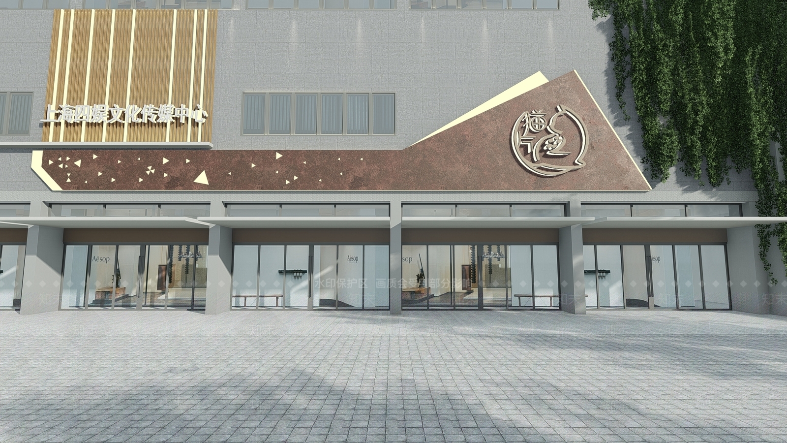 现代传媒公司门头SU模型下载【ID:1115237385】
