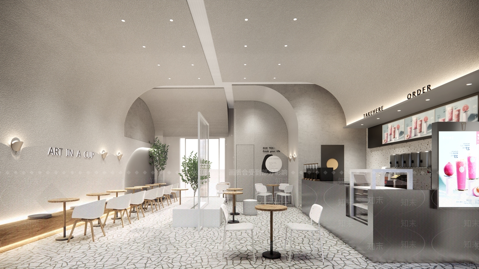 现代奶茶咖啡店SU模型下载【ID:1115238662】