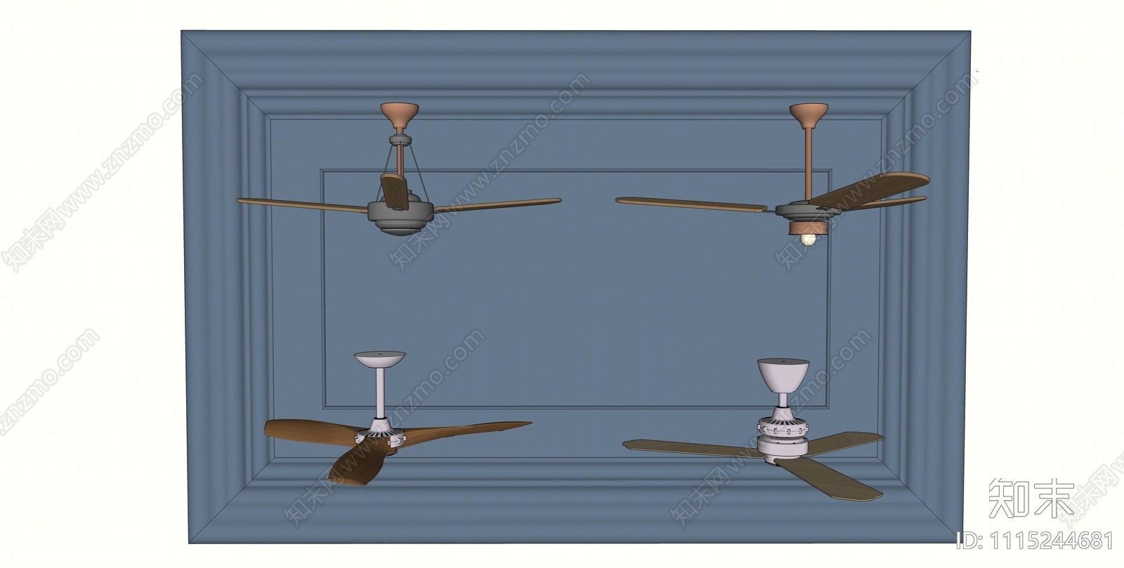 现代吊扇SU模型下载【ID:1115244681】