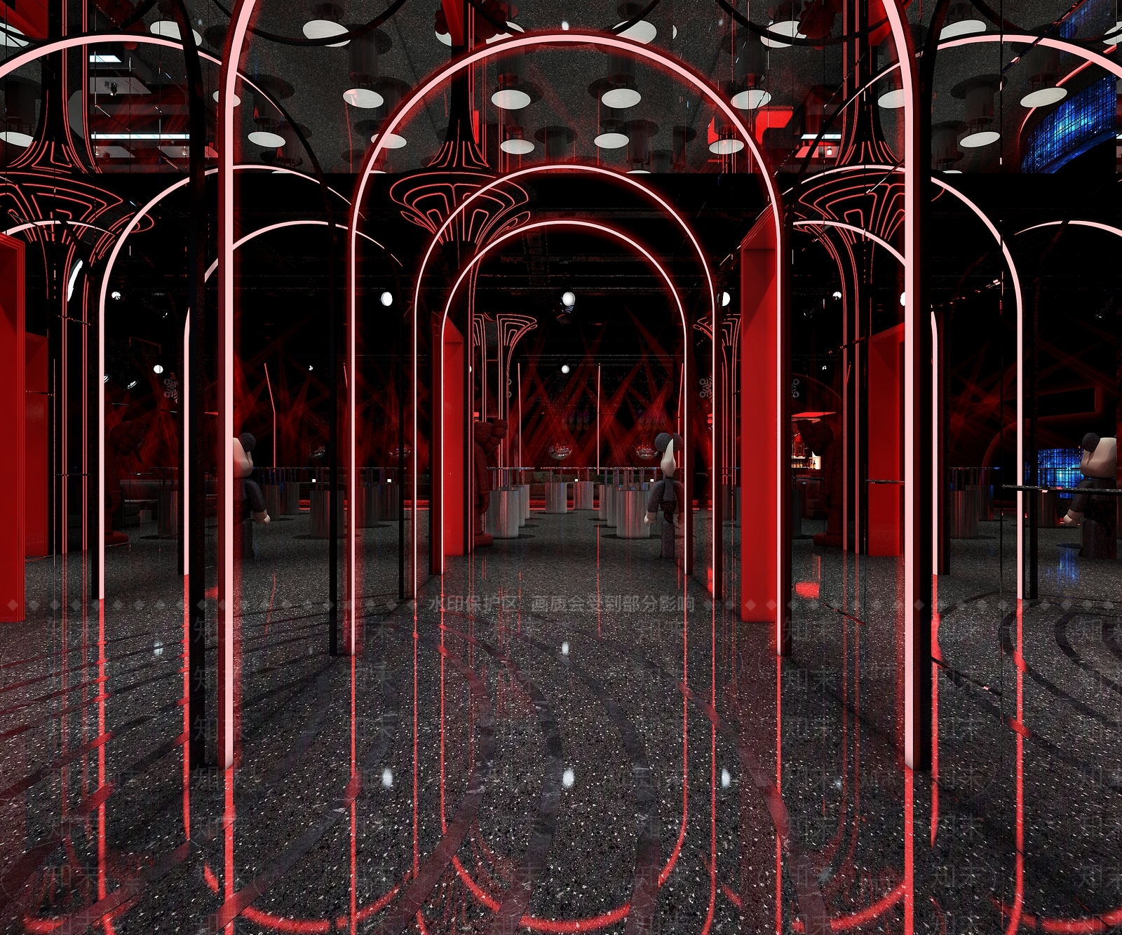 现代酒吧过道3D模型下载【ID:1115321250】