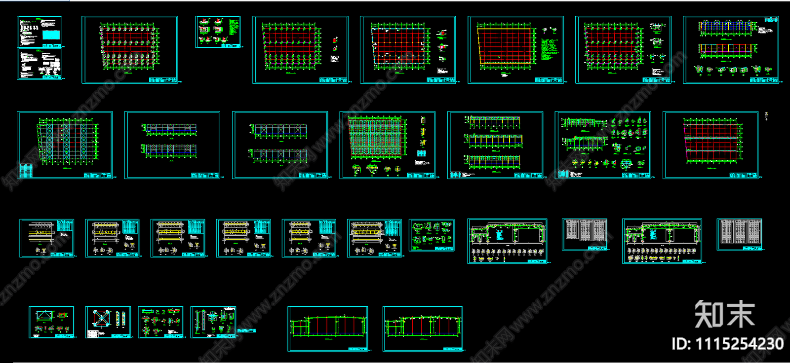 钢结构厂房结构设计图纸施工图下载【ID:1115254230】