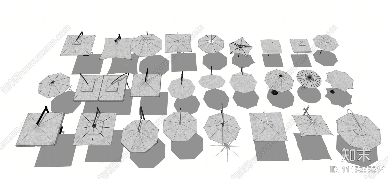 现代遮阳伞SU模型下载【ID:1115255214】