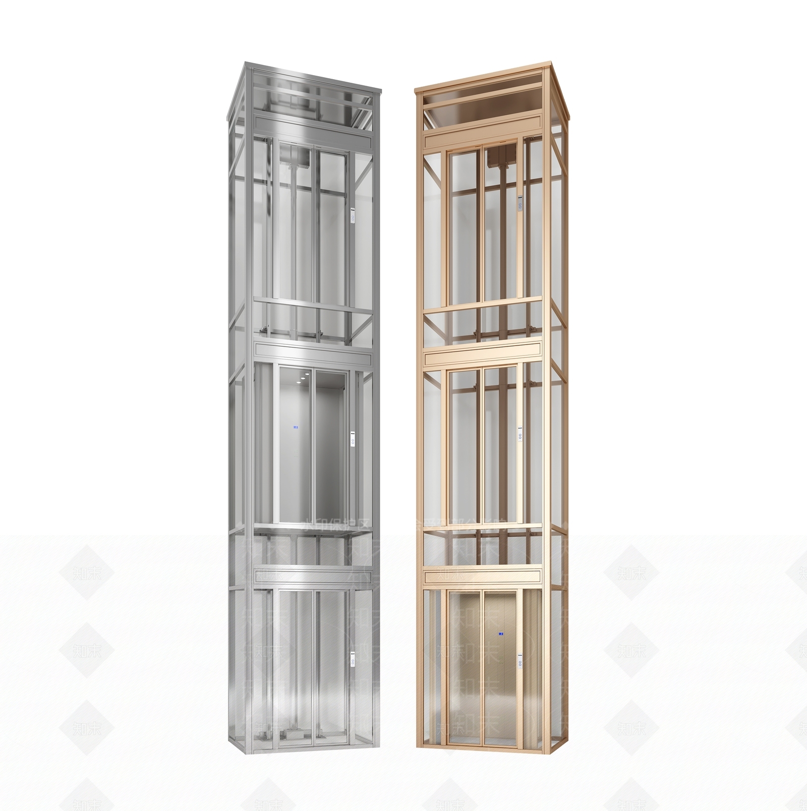 现代观光电梯3D模型下载【ID:1115308397】