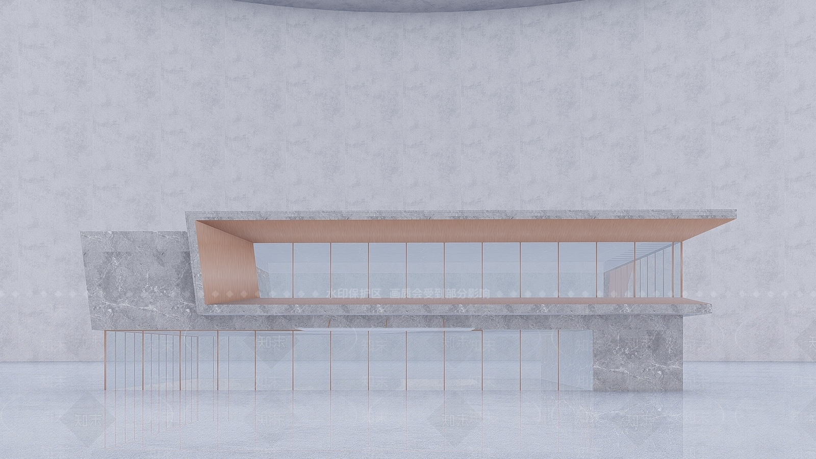 现代售楼处建筑SU模型下载【ID:1115259915】