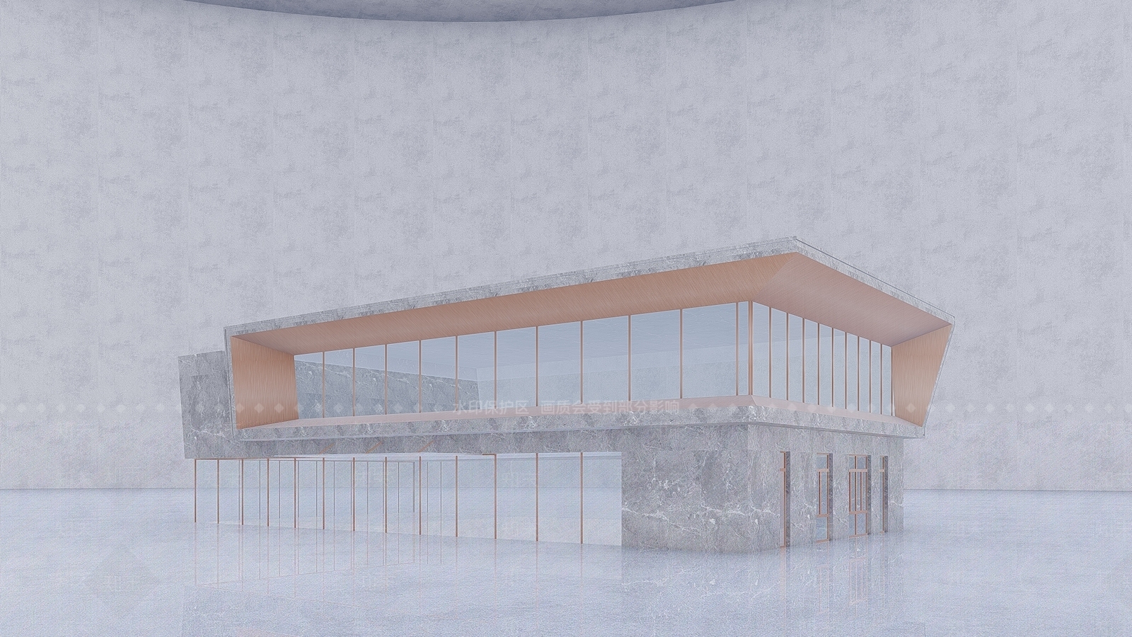 现代售楼处建筑SU模型下载【ID:1115259915】