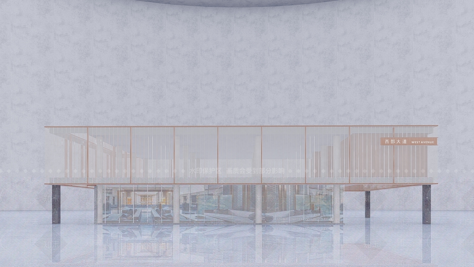 现代售楼处建筑SU模型下载【ID:1115260040】