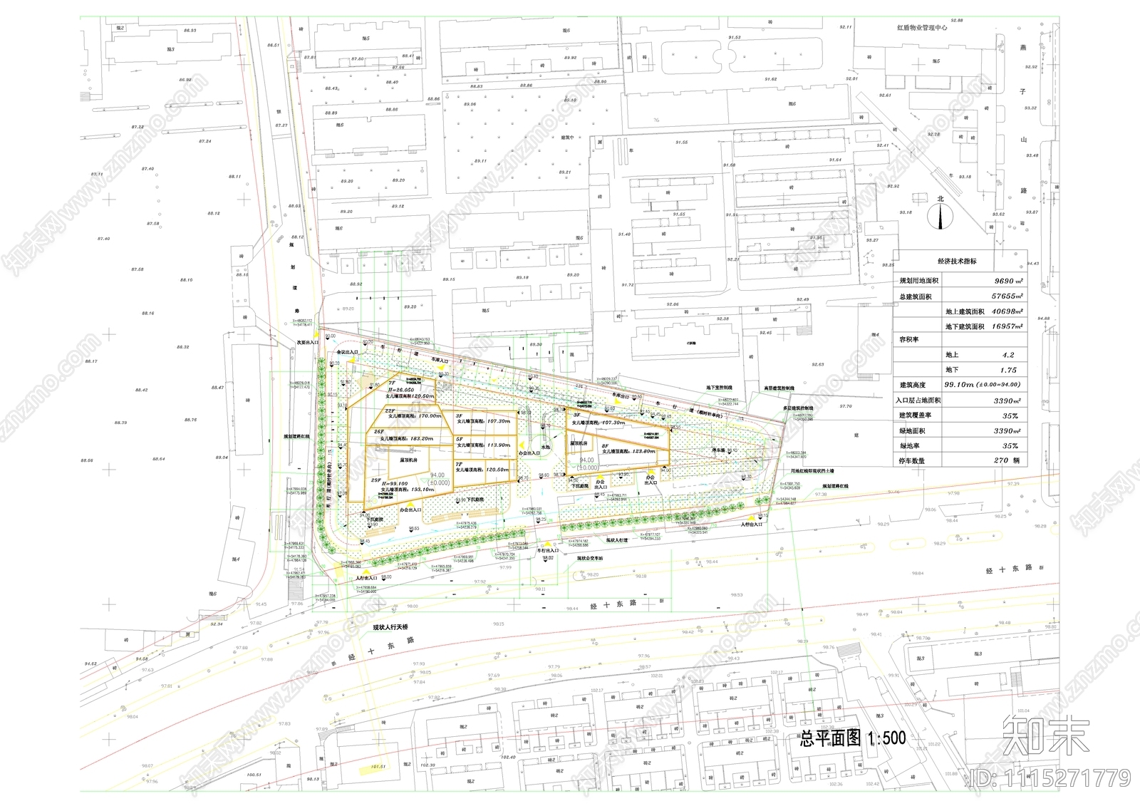 高层办公楼图纸人防图施工图施工图下载【ID:1115271779】