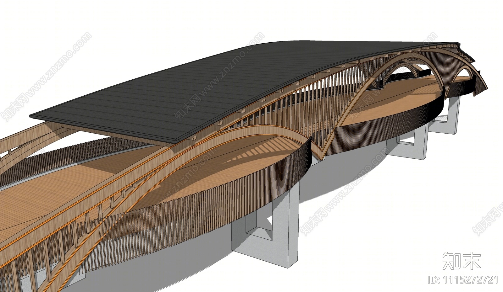 现代景观大桥SU模型下载【ID:1115272721】