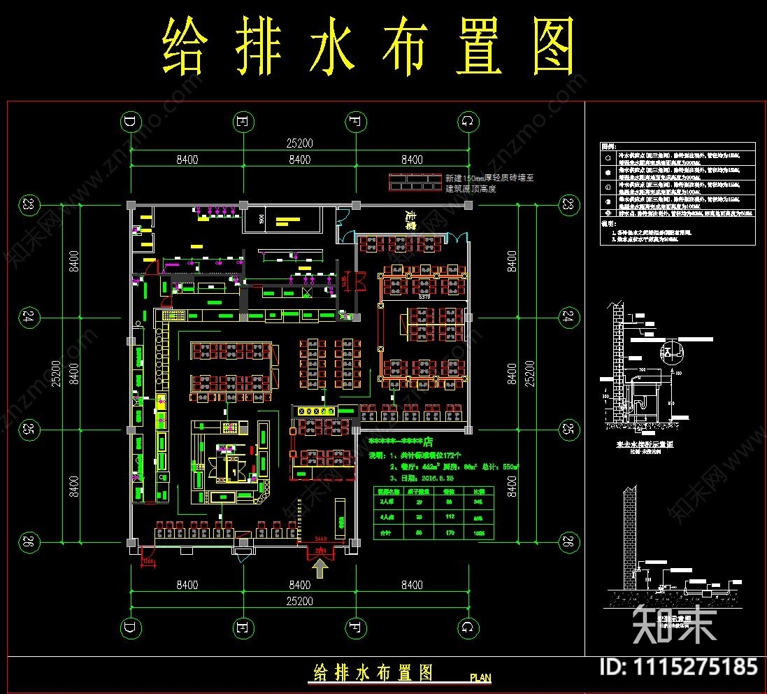 厨房设备平面方案施工图下载【ID:1115275185】