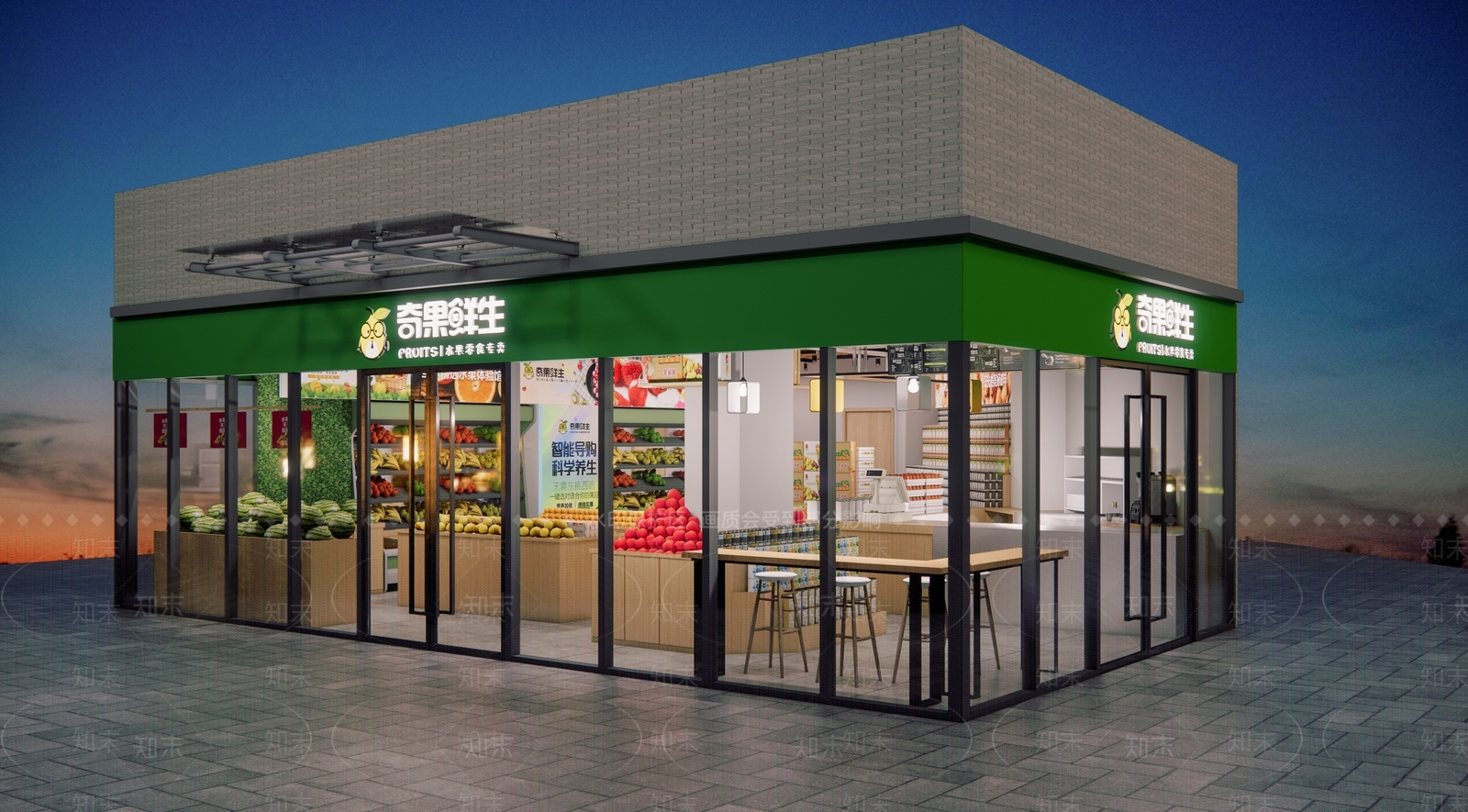 工业风水果店SU模型下载【ID:1116032941】