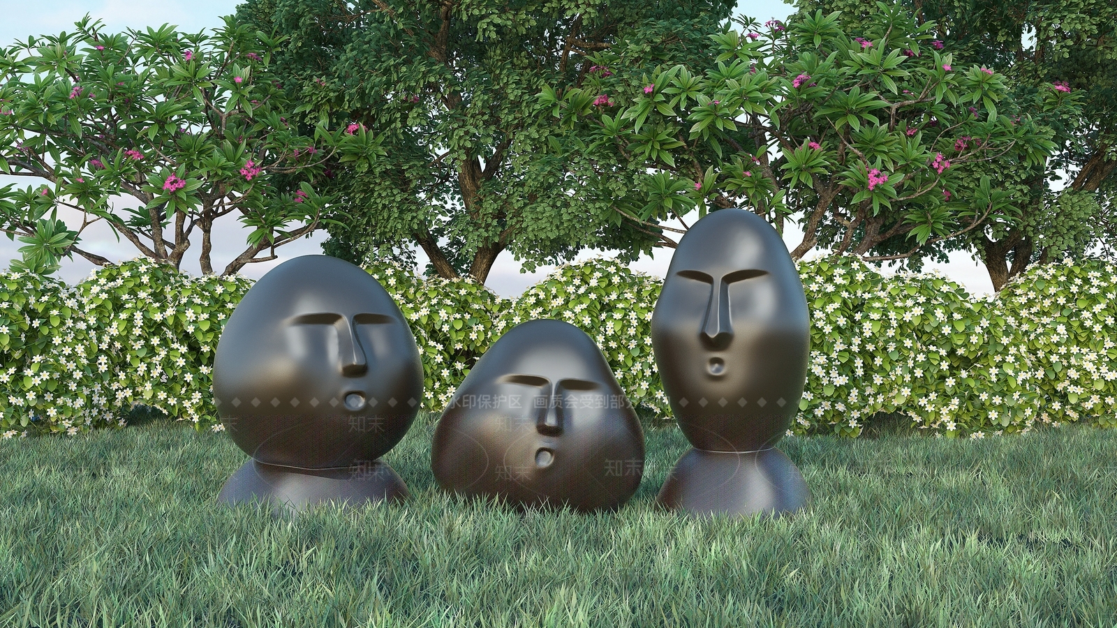 现代人像雕塑3D模型下载【ID:1115280567】