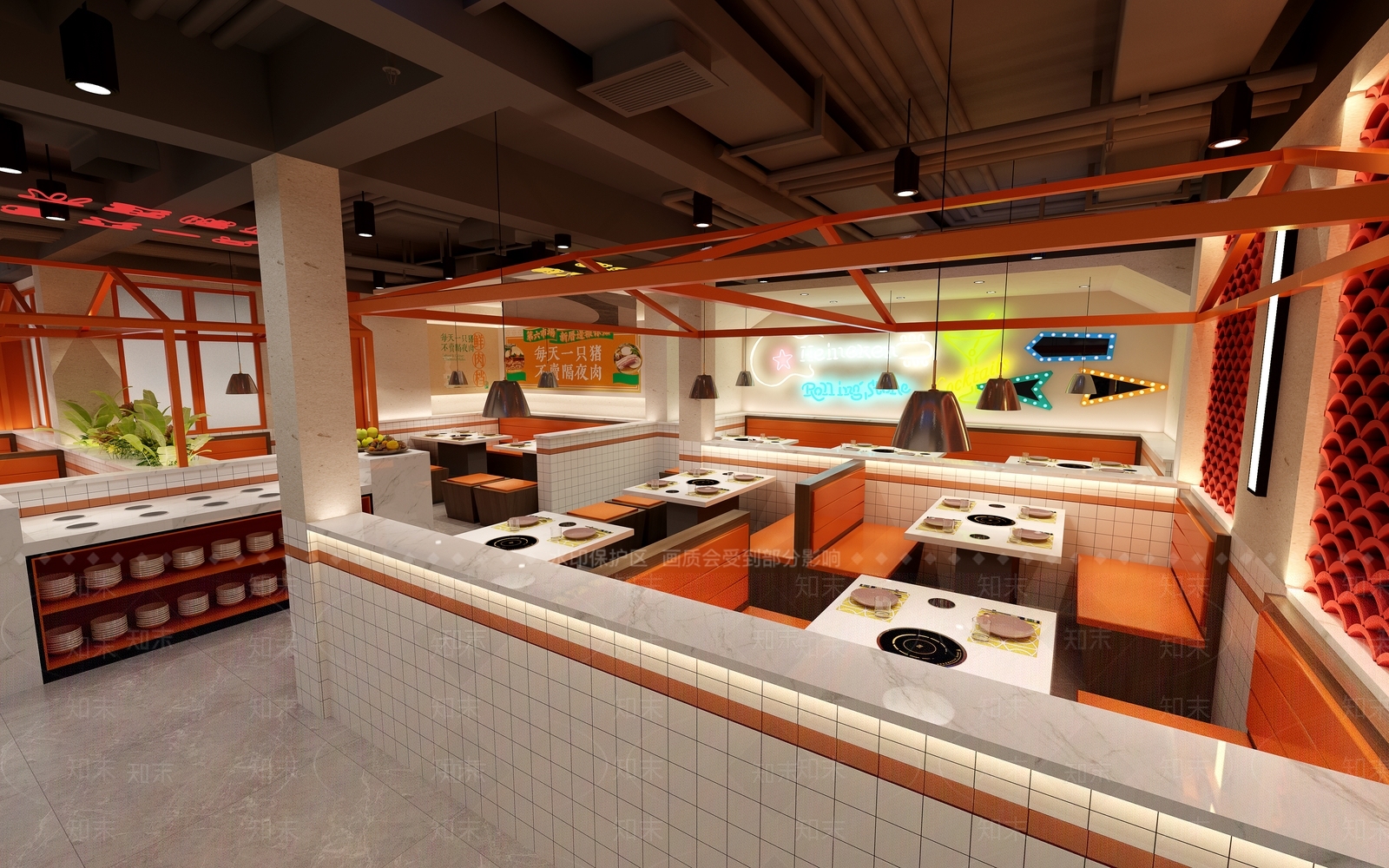 工业风火锅店3D模型下载【ID:1115282764】