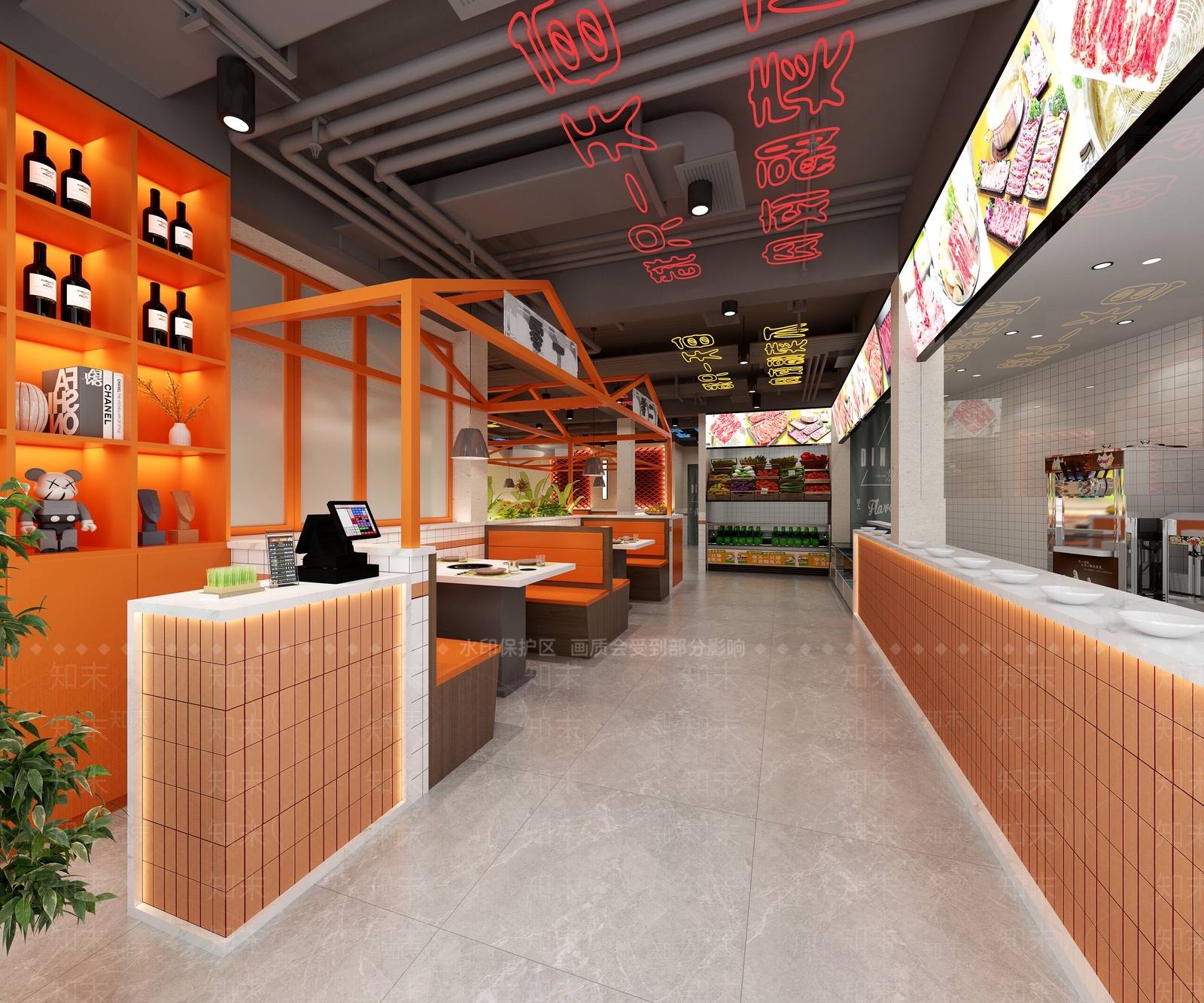 工业风火锅店3D模型下载【ID:1115282764】