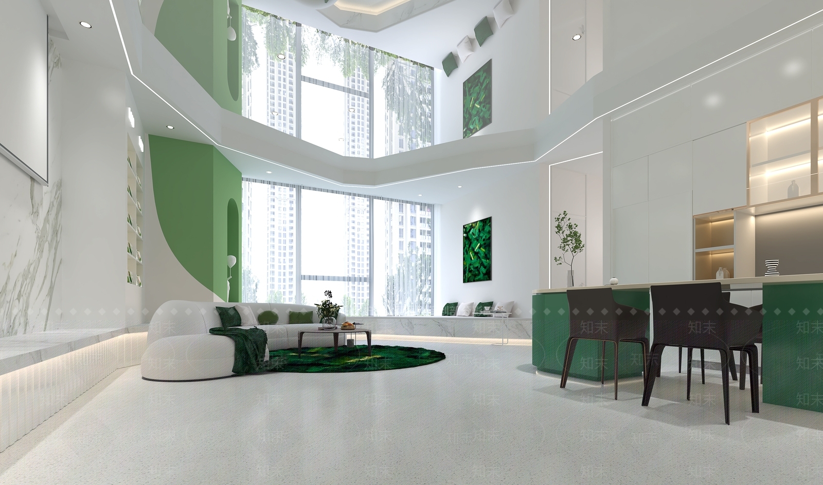 现代休息区3D模型下载【ID:1115300694】