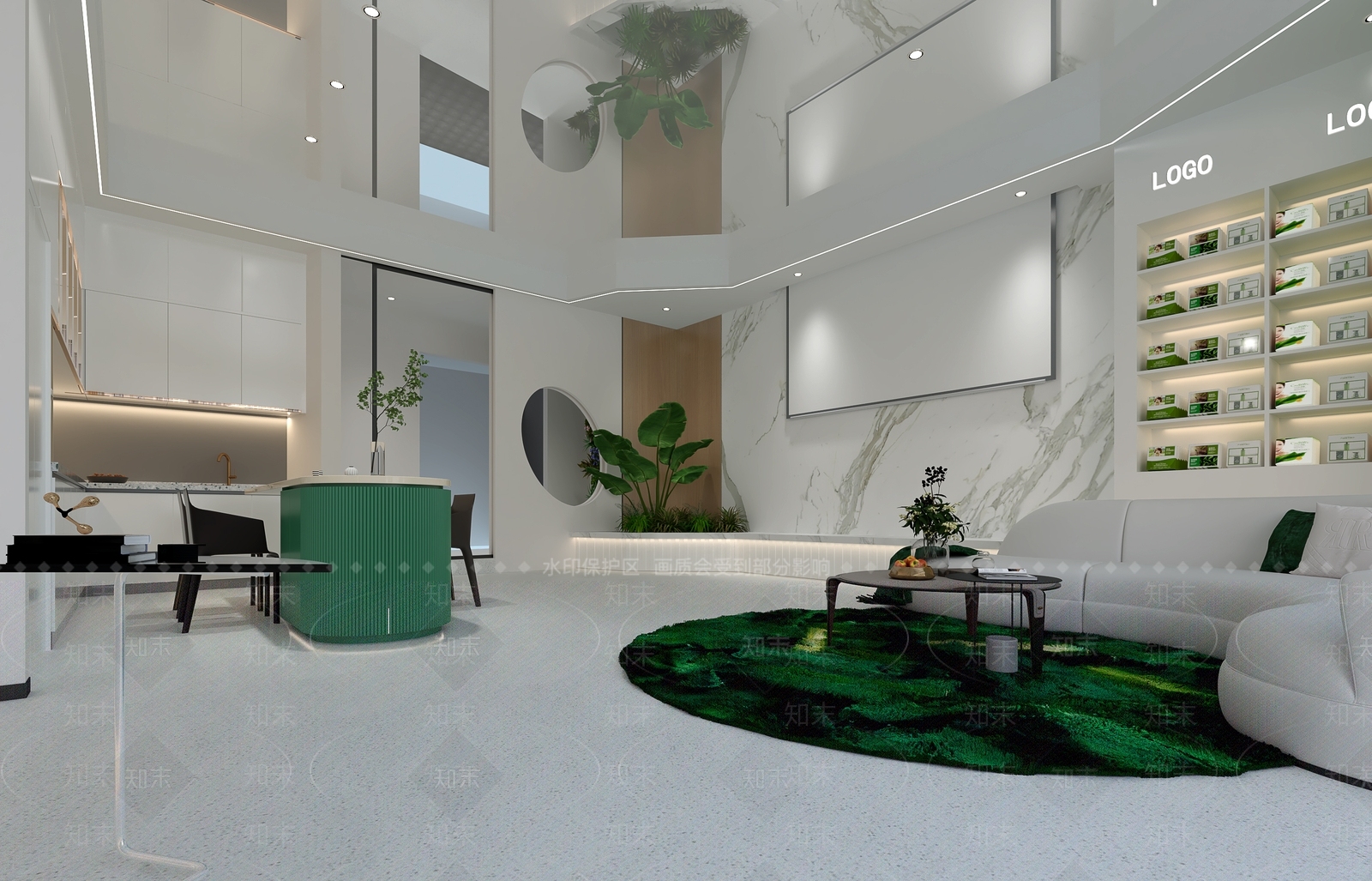 现代休息区3D模型下载【ID:1115300694】