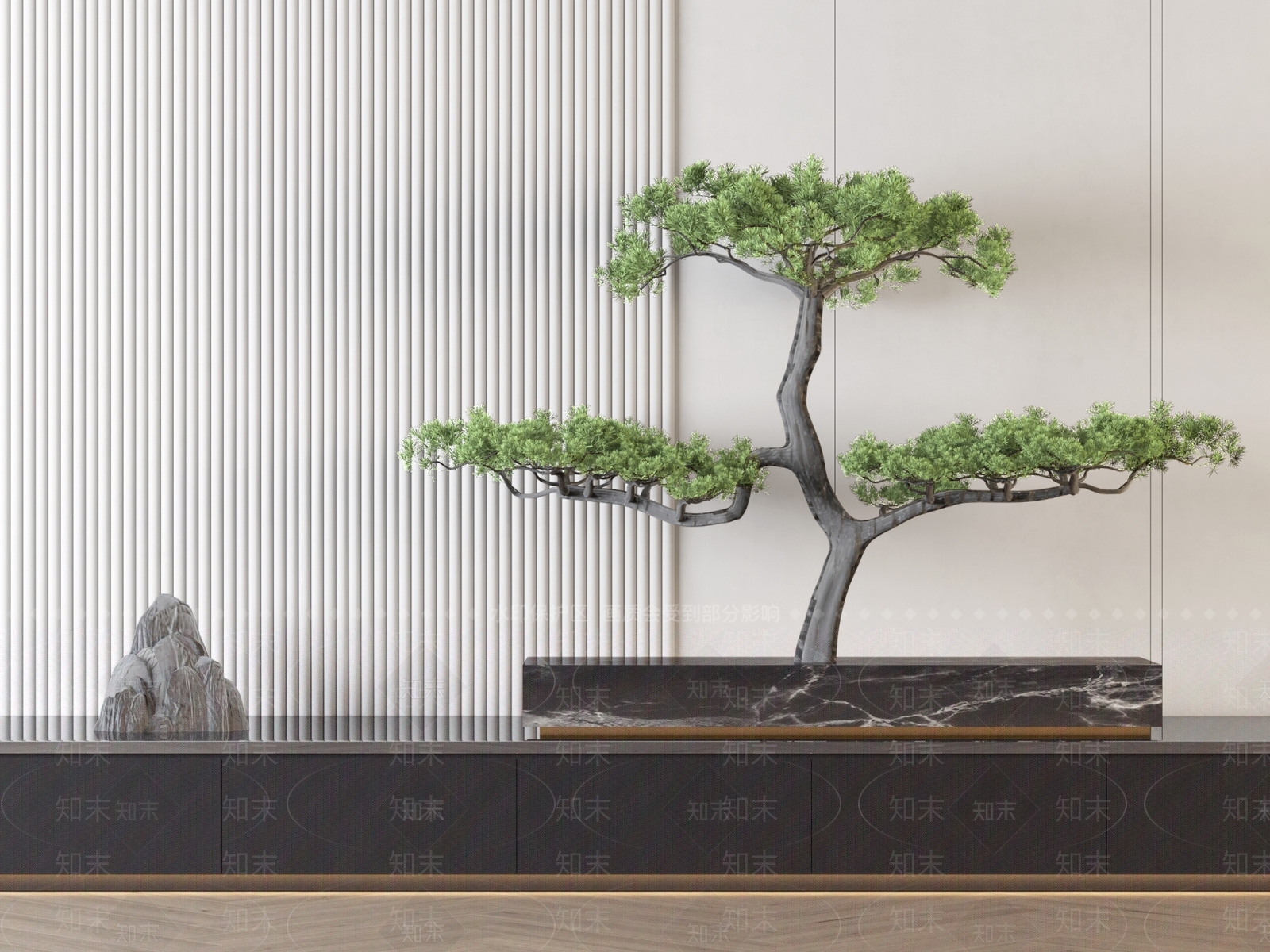 新中式迎客松3D模型下载【ID:1115287113】