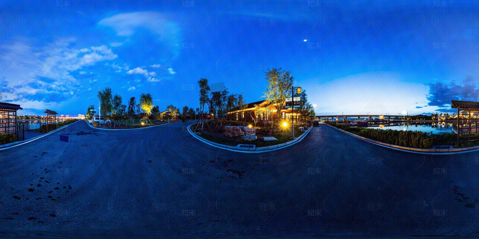 度假公园夜景HDR贴图下载【ID:1115294448】