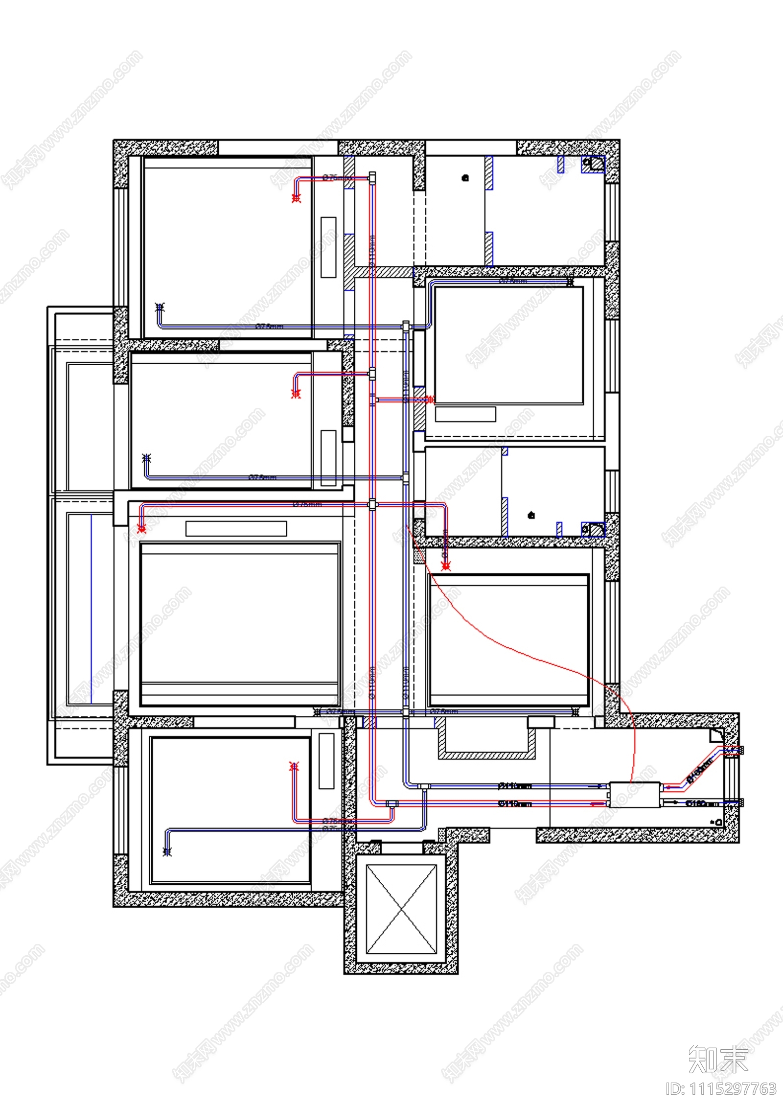 华海书院建筑暖通施工图cad施工图下载【ID:1115297763】