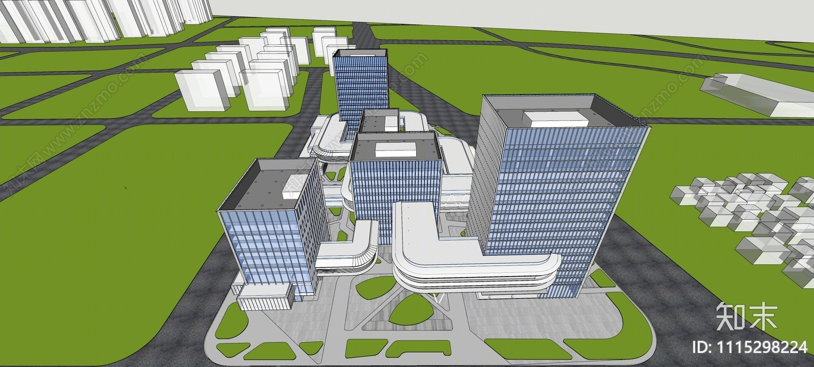 现代产业园SU模型下载【ID:1115298224】