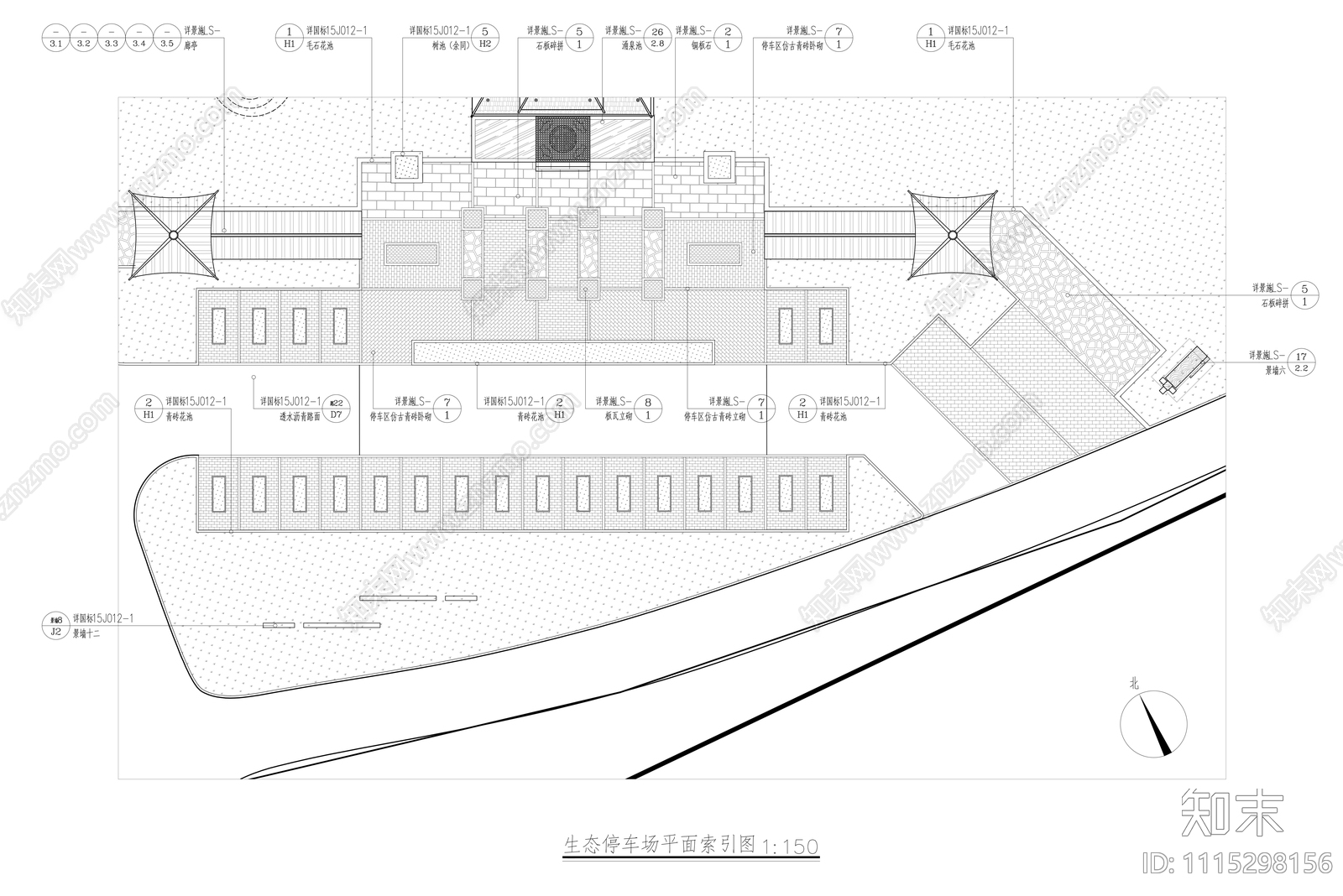 民俗群景观施工图cad施工图下载【ID:1115298156】