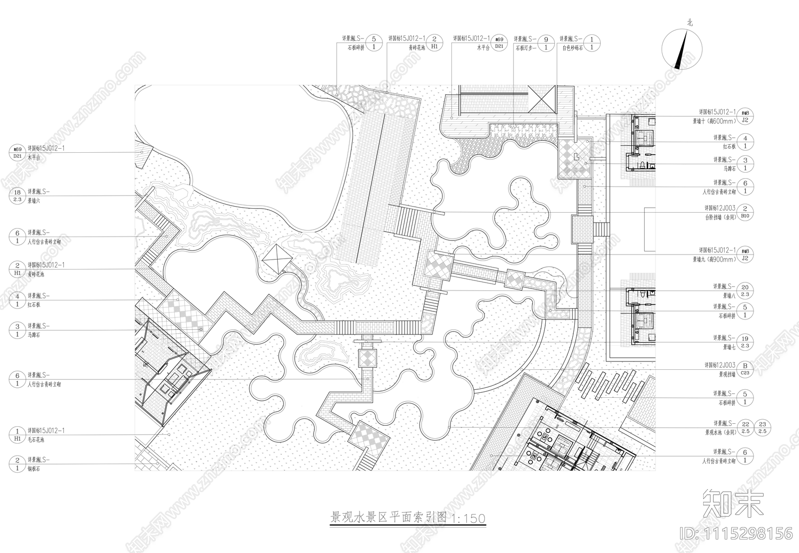 民俗群景观施工图cad施工图下载【ID:1115298156】