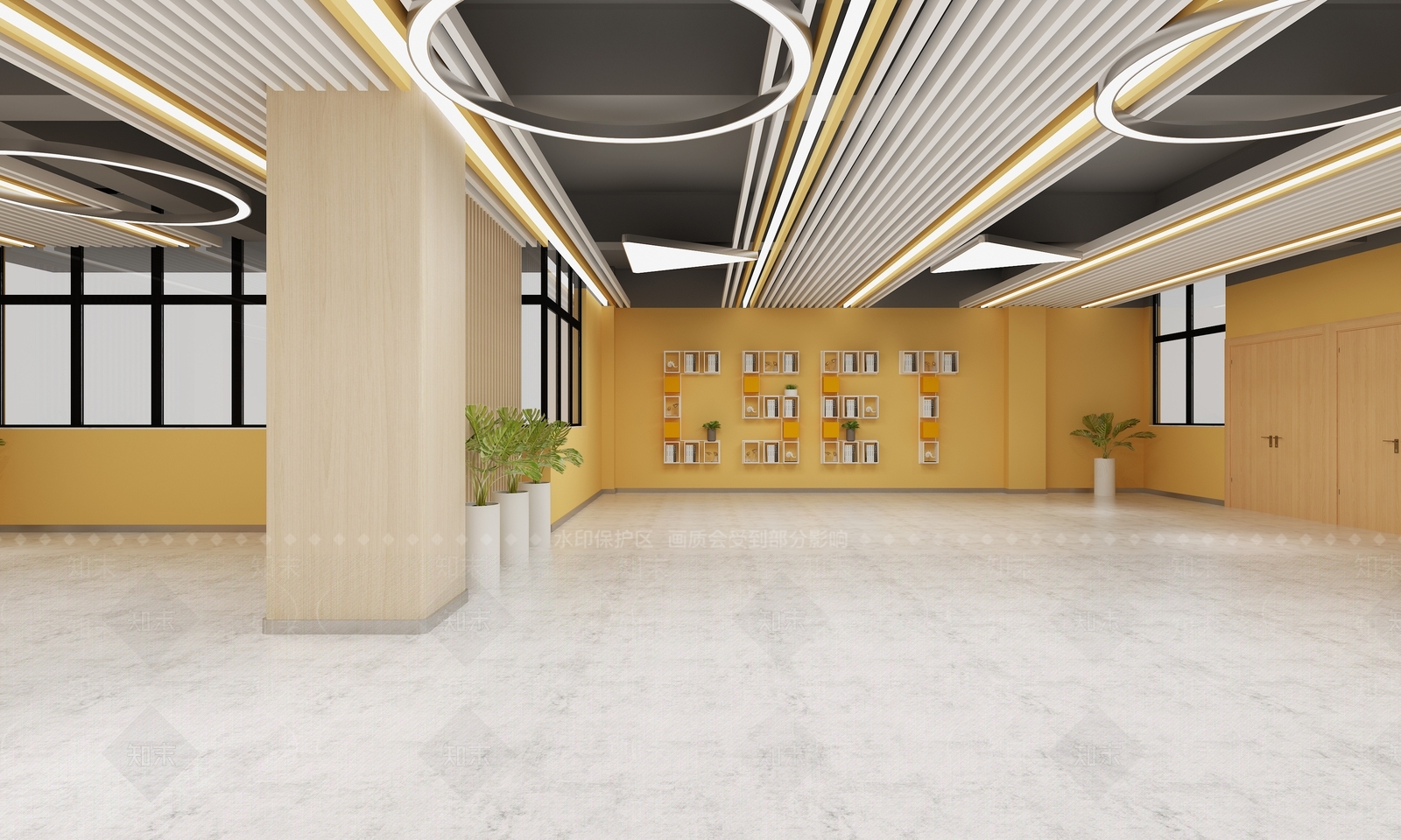 现代学校地下车库3D模型下载【ID:1115299107】