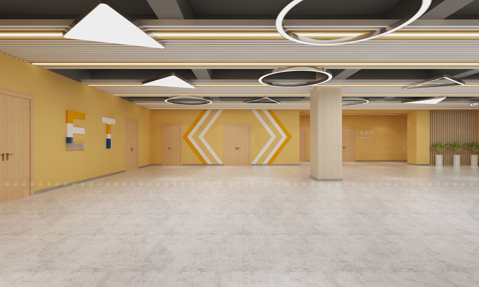 现代学校地下车库3D模型下载【ID:1115299107】