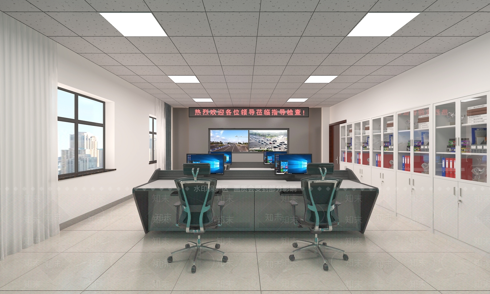 现代监控室3D模型下载【ID:1115302734】